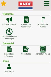 Así se ve la App. Mi ANDE una vez instalado